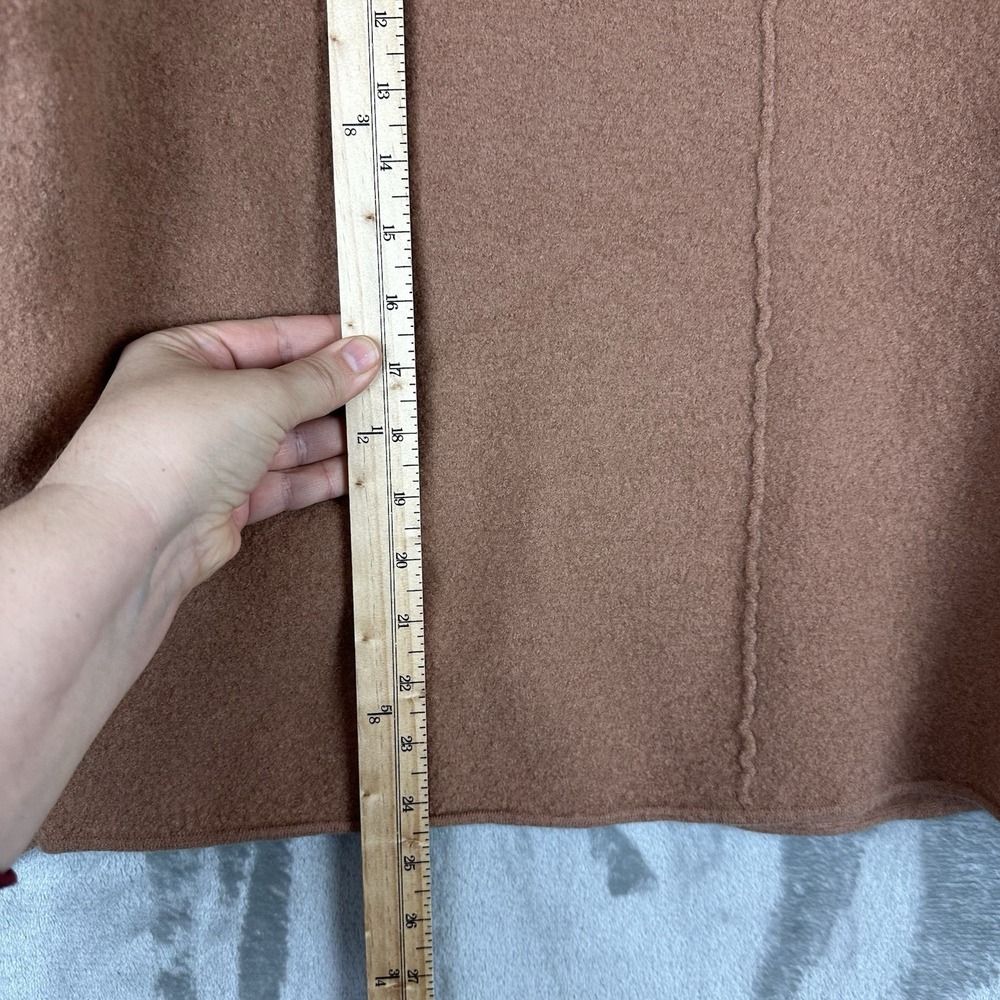 ASOS Sweater Women's 12 Brown Tan 100% Wool Scoop Neck Dolman Sleeves Oversized - Picture 7 of 10